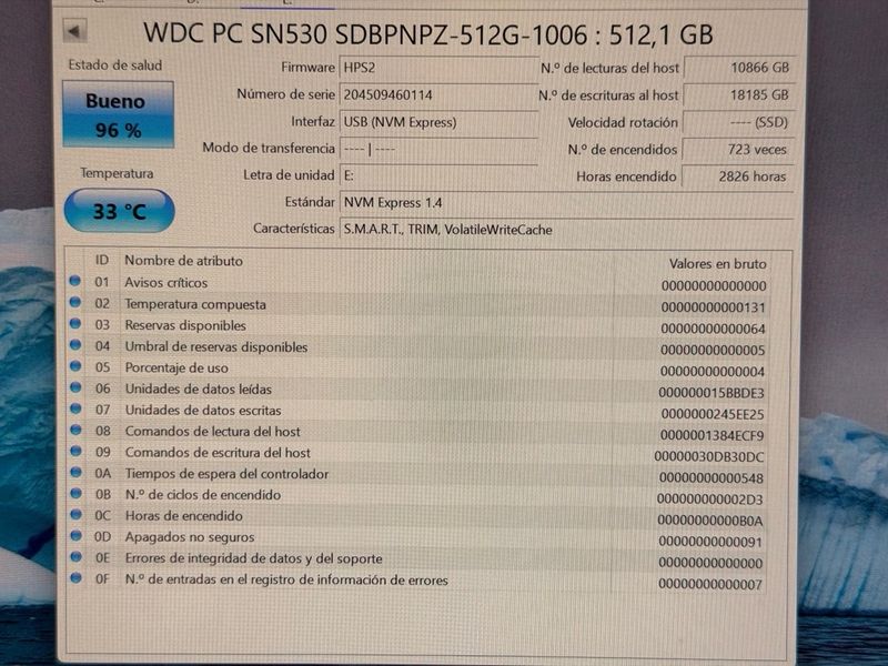 SSD NVMe 512GB Western Digital WD SN530 96% salud afbeelding 5