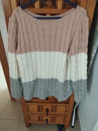 Jersey trenzado tricolor