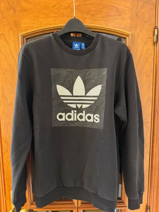 Sudadera Adidas Negra Logo Trefoil