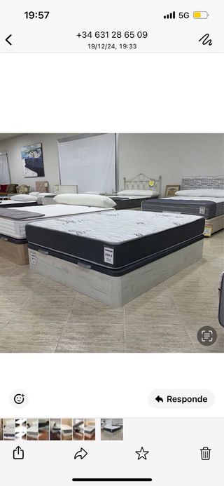 Canapé abatible con cabecero tapizado