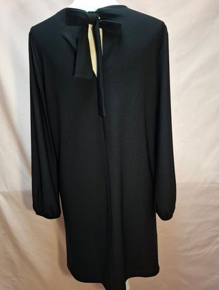 Vestido MNG Negro Manga Larga Encaje Talla M