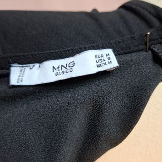 Vestido MNG Negro Manga Larga Encaje Talla M