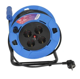 Enrrollacables 15m 4 Enchufes Uso Interior/Exterio