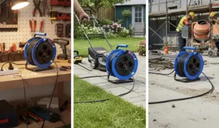 Enrrollacables 15m 4 Enchufes Uso Interior/Exterio