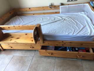 Litera Flexa pino 2 camas, 2 escaleras, 2 cortinas