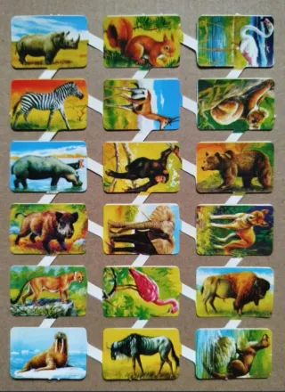 Lamina Cromos troquelados Maves 15. Animales