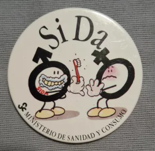 Conjunto de 4 chapas contra el SIDA año 1988