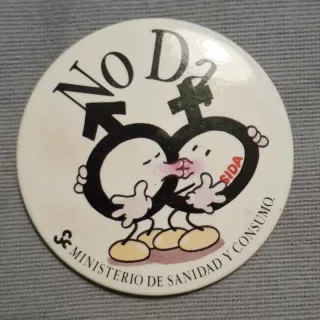 Conjunto de 4 chapas contra el SIDA año 1988