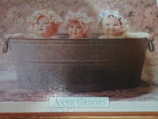 Puzzle Anne Geddes Bebés Bañera Marco Madera