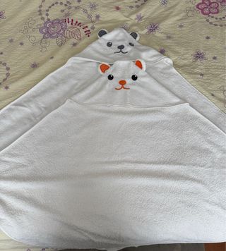 2 Toallas Bebé Oso Capucha