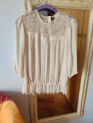 Blusa donna Divided pizzo e rouches