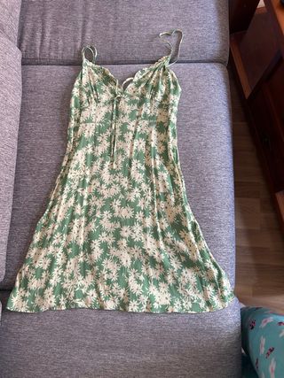 Vestido floral verde mujer