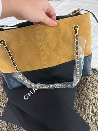 Bolso Piel y Ante Negro Marrón