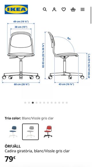 Silla de escritorio IKEA ÖRFJÄLL negra