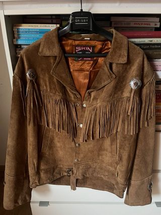 Chaleco de cuero con flecos TABINO.S Talla M