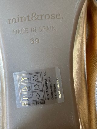 Bailarinas Mint & Rose Piel Dorada Talla 39