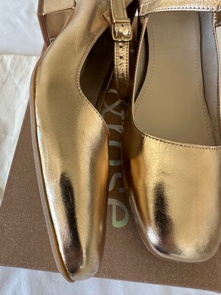 Bailarinas Mint & Rose Piel Dorada Talla 39