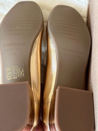 Bailarinas Mint & Rose Piel Dorada Talla 39