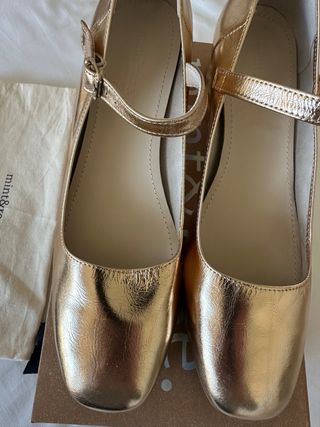 Bailarinas Mint & Rose Piel Dorada Talla 39