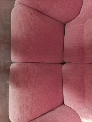 Sofá 2 plazas tela marrón/naranja