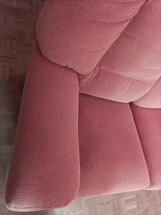 Sofá 2 plazas tela marrón/naranja