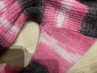 Jersey de punto rayas rosa y gris