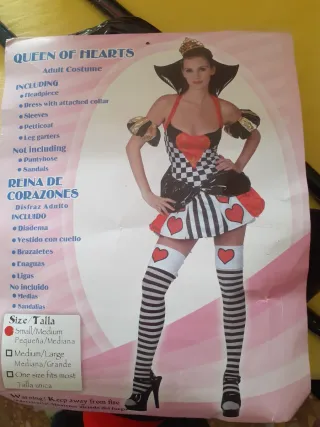 Disfraz Reina de Corazones Talla S/M