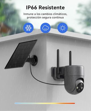 Cámara Vigilancia Solar blanco con Panel