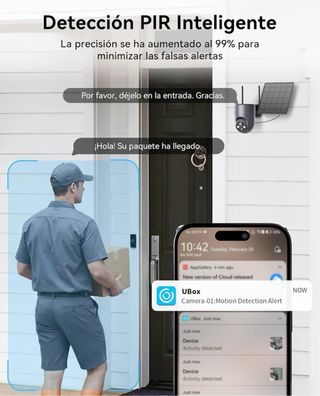 Cámara Vigilancia Solar blanco con Panel