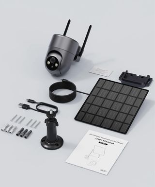 Cámara Vigilancia Solar blanco con Panel