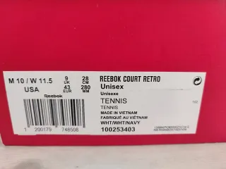 Zapatillas Reebok Court Retro Blancas y Azules