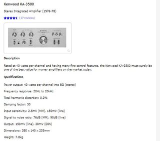 Amplificador Kenwood KA-3500 Plata
