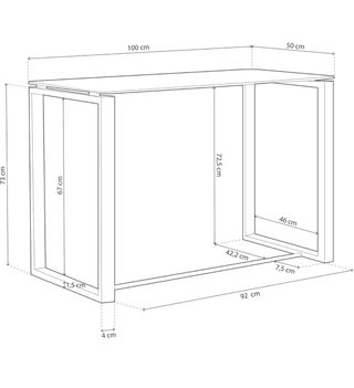 Mesa escritorio cristal y metal