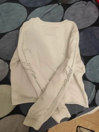 Felpa Pyrex bianca con dettagli glitter