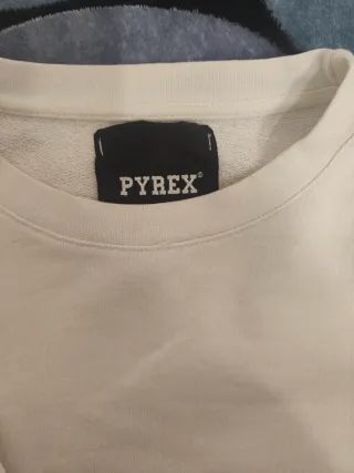 Felpa Pyrex bianca con dettagli glitter