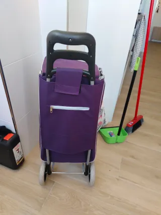 Carrito de la compra plegable morado