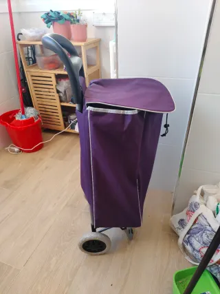 Carrito de la compra plegable morado