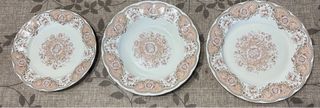 Vajilla de porcelana floral beige y rosa