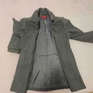 Giacca lana e viscosa grigia e verde