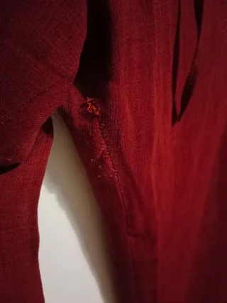 Chaqueta roja de lino y pantalón traje completo
