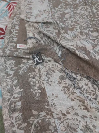 Chal reversible 170x70 tonos verdes y marrones