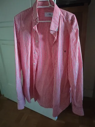 Camisa Carolina Herrera Rayas Roja y Blanca