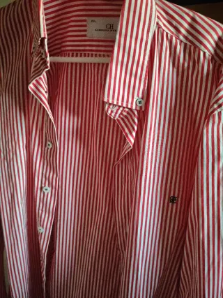 Camisa Carolina Herrera Rayas Roja y Blanca