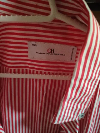 Camisa Carolina Herrera Rayas Roja y Blanca