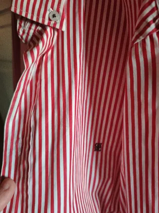 Camisa Carolina Herrera Rayas Roja y Blanca