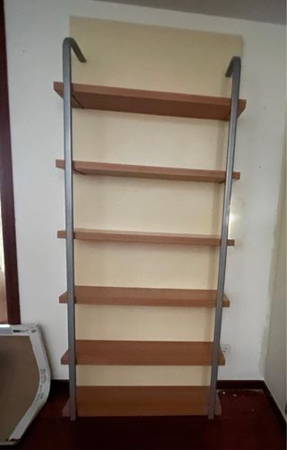 Estantería 6 baldas madera y metal