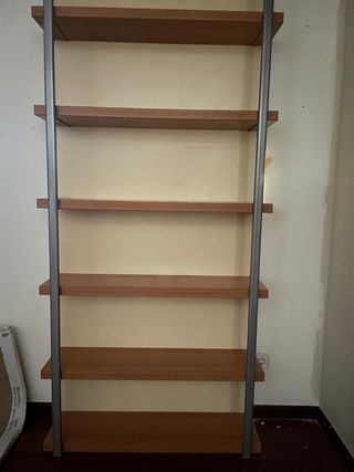 Estantería 6 baldas madera y metal