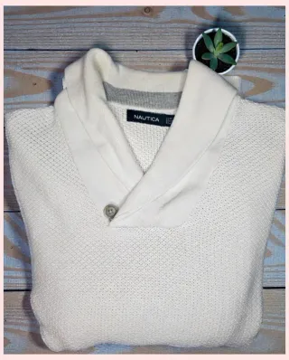 Jersey Nautica Algodón Crema Talla XL