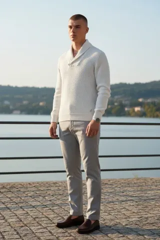 Jersey Nautica Algodón Crema Talla XL