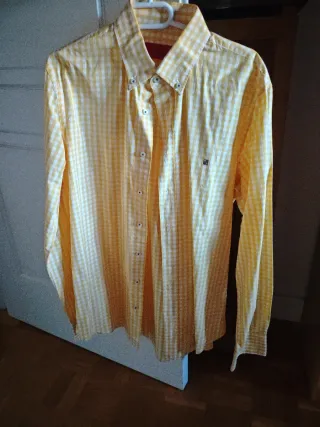 Camisa Carolina Herrera Hombre Cuadros Amarillos